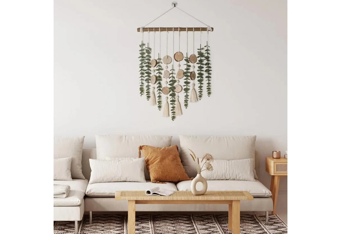 Agger Hängedekoration Eukalyptus Wanddeko Grün Boho - Bild 3