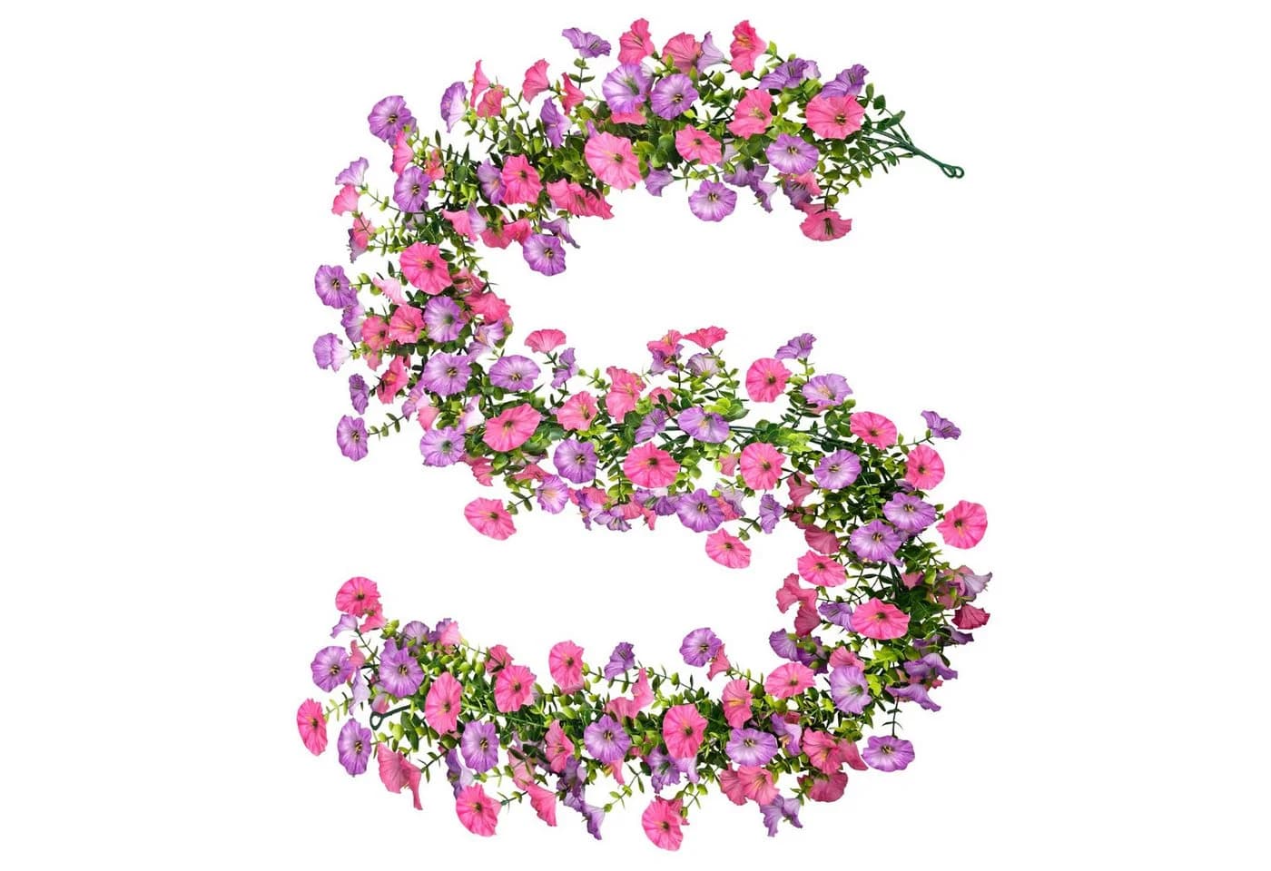 Agger Kunstblumenstrauß 2 Stück Rosa-Lila Hängepflanze Petunien - Bild 2