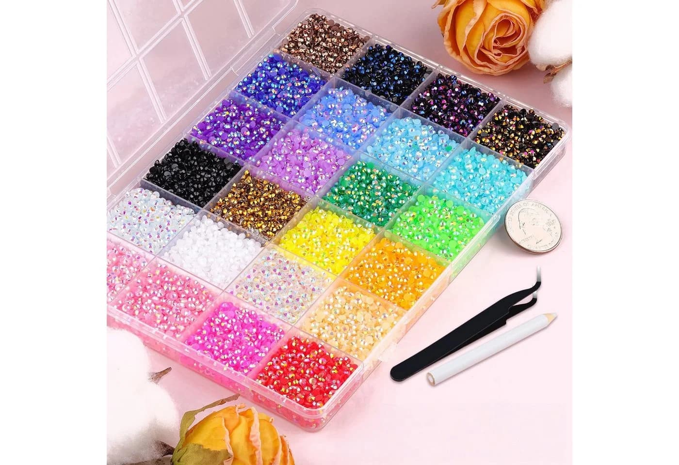 Zaewry Kreativset Jelly Strasssteine 30-tlg. Bunt mit Kleber & Stift