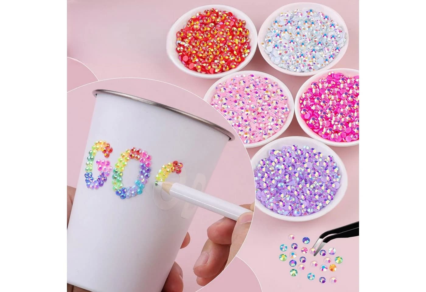 Zaewry Kreativset Jelly Strasssteine 30-tlg. Bunt mit Kleber & Stift - Bild 3