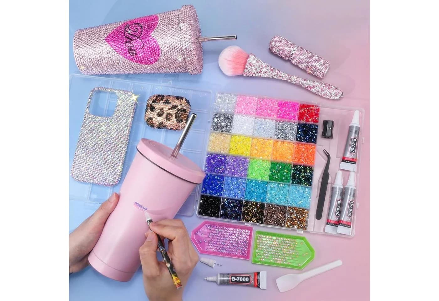 Zaewry Kreativset Jelly Strasssteine 30-tlg. Bunt mit Kleber & Stift - Bild 5