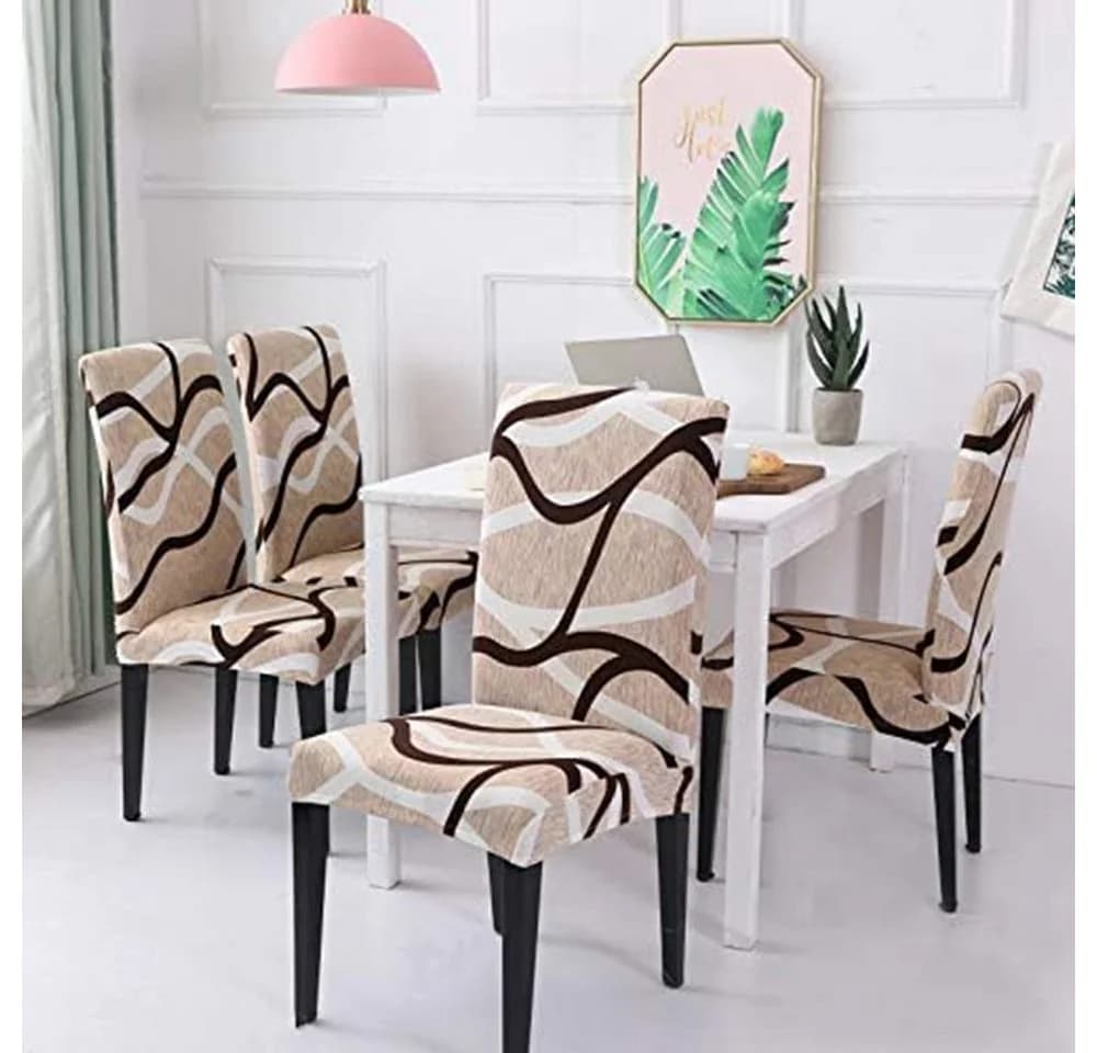 Zaewry Stuhlhusse Stretch 4er-Set Abnehmbar Polyester-Spandex Mix - Bild 4
