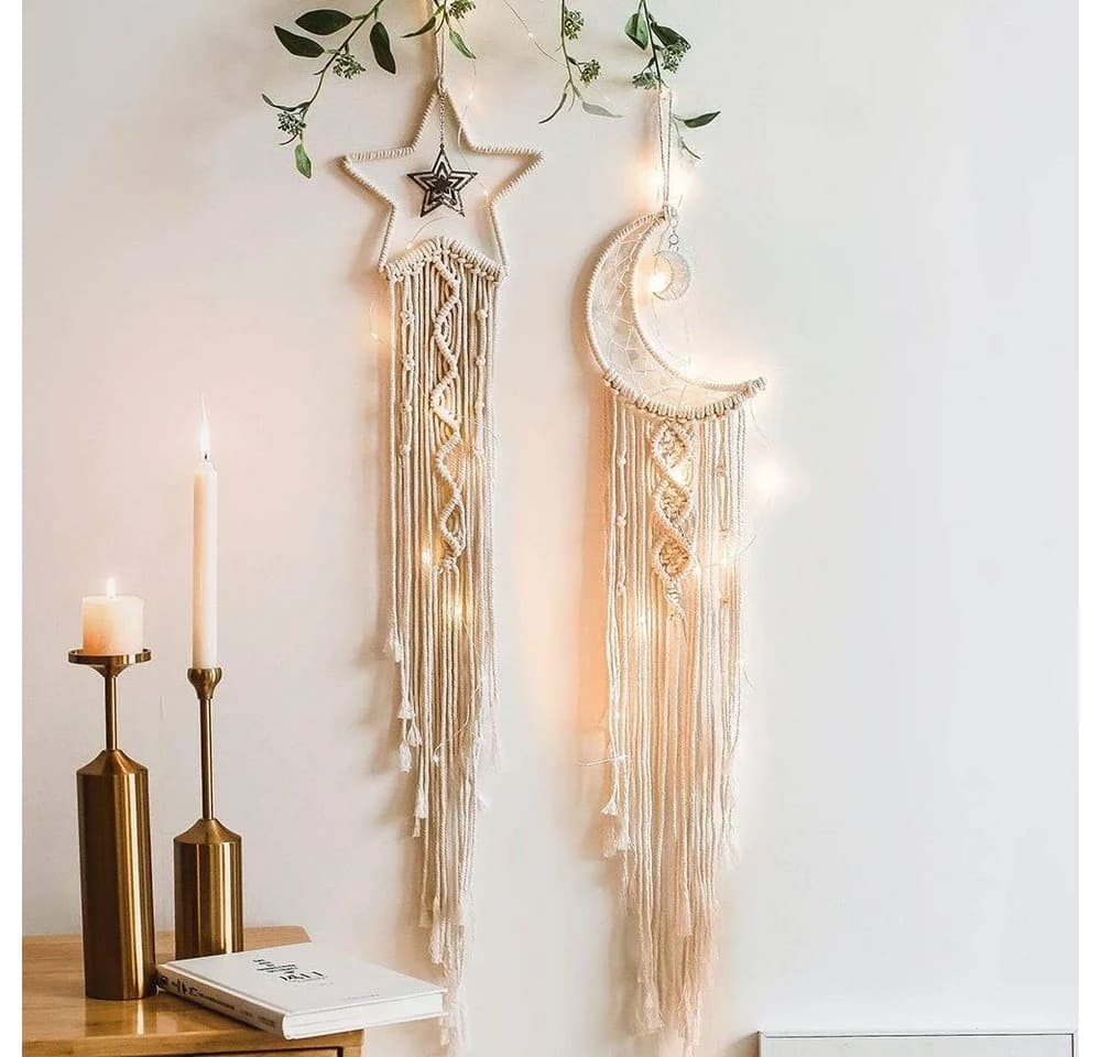 Zaewry Makramee Wandbehang Boho Wanddeko Natur