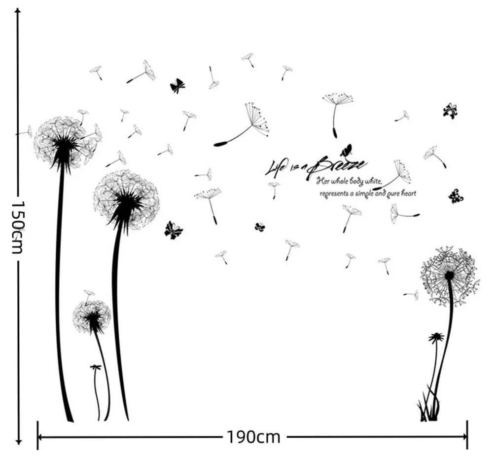 Zaewry Wandtattoo Pusteblume Blumenmotiv 2 Stk.