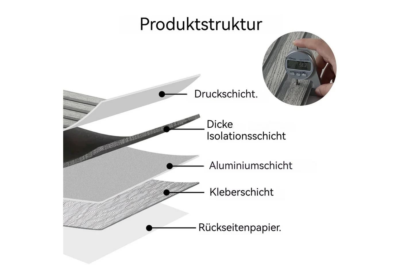 Agger Wandpaneel 10-tlg. Selbstklebend Grau Holzoptik - Bild 4