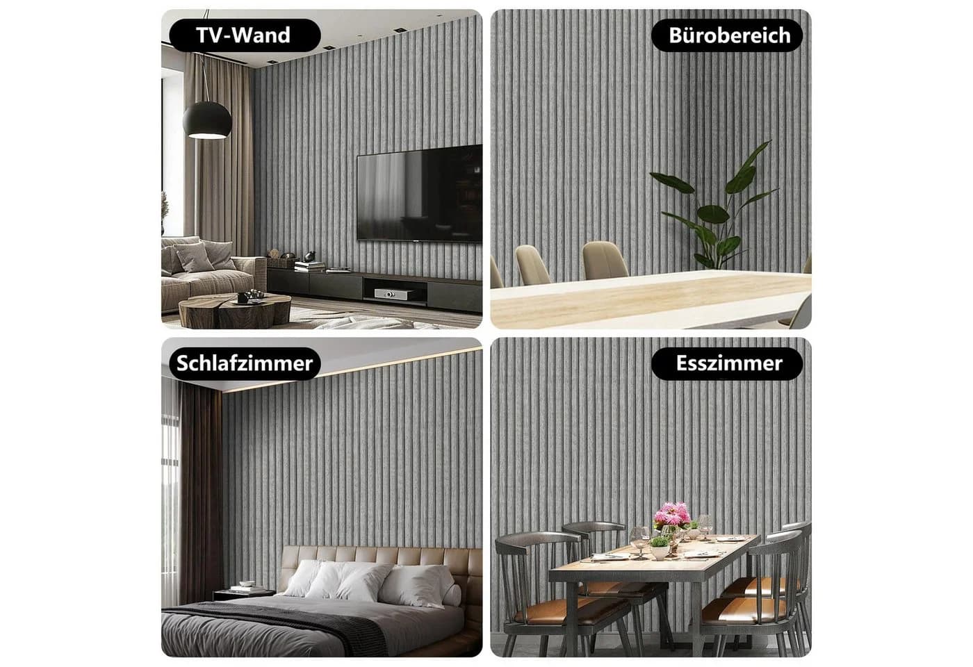 Agger Wandpaneel 10-tlg. Selbstklebend Grau Holzoptik - Bild 5