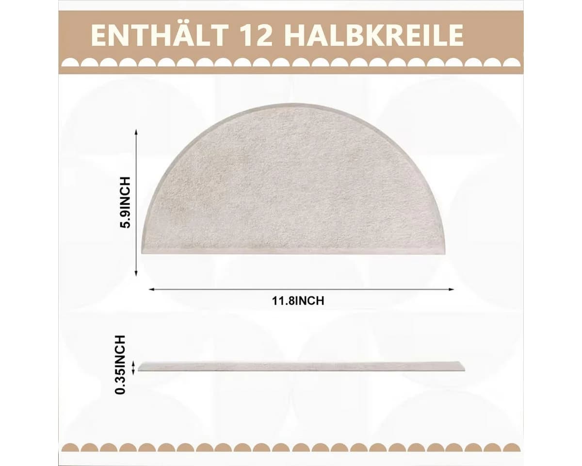 Agger Pinnwand 12-tlg. Filz Selbstklebend Halbkreis Bunt - Bild 4