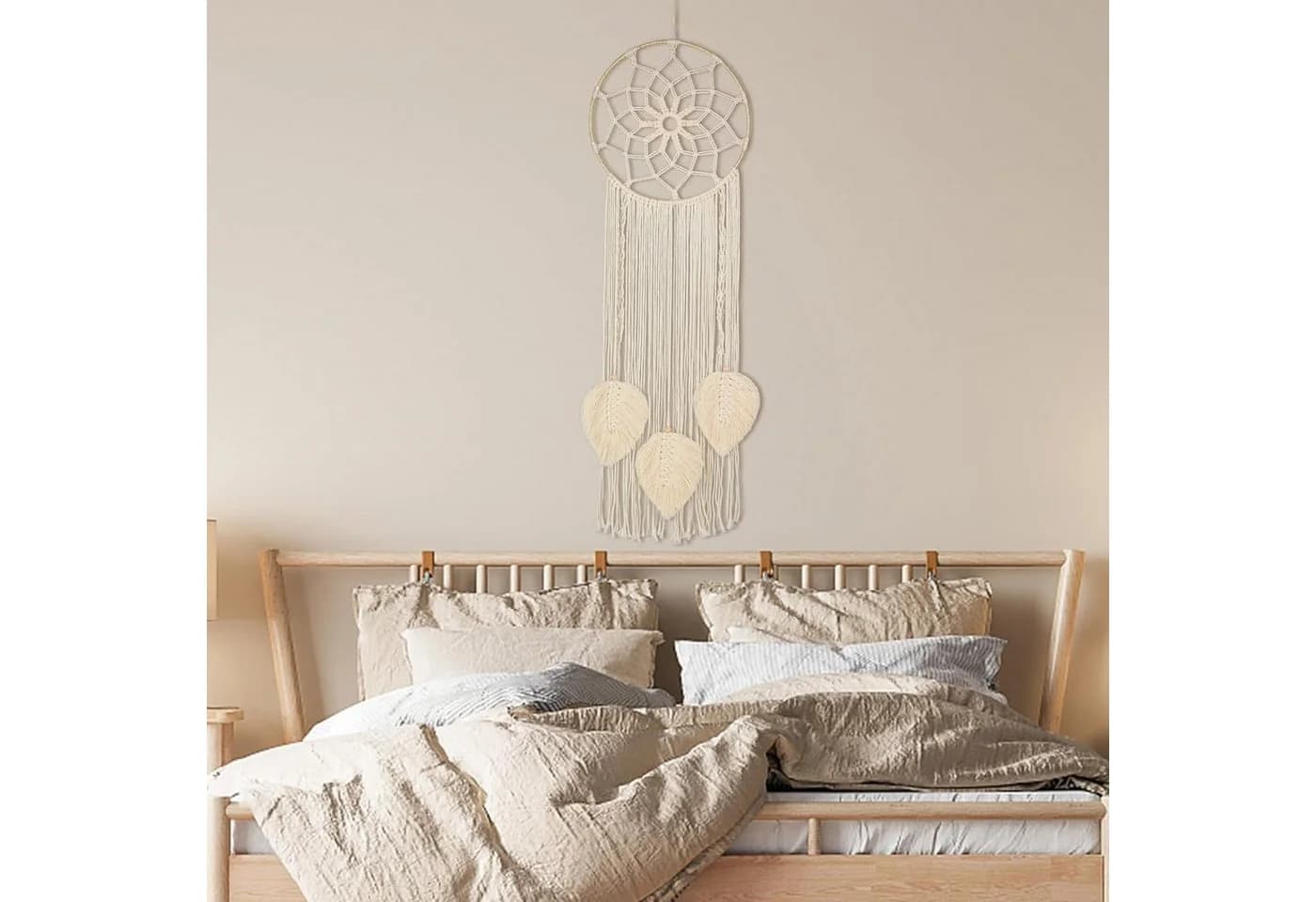 Agger Makramee Traumfänger Wandbehang Beige Handgefertigt - Bild 3
