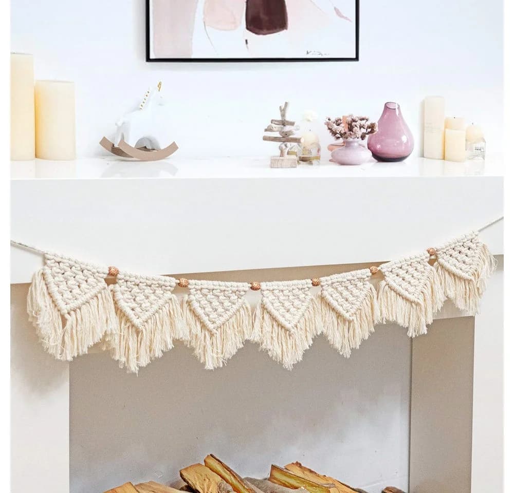 Agger Makramee Wandbehang Boho Wanddeko Handgewebt - Bild 3