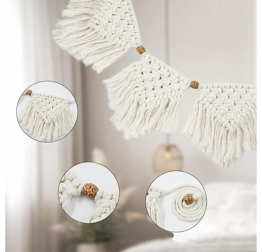 Agger Makramee Wandbehang Boho Wanddeko Handgewebt - Bild 5