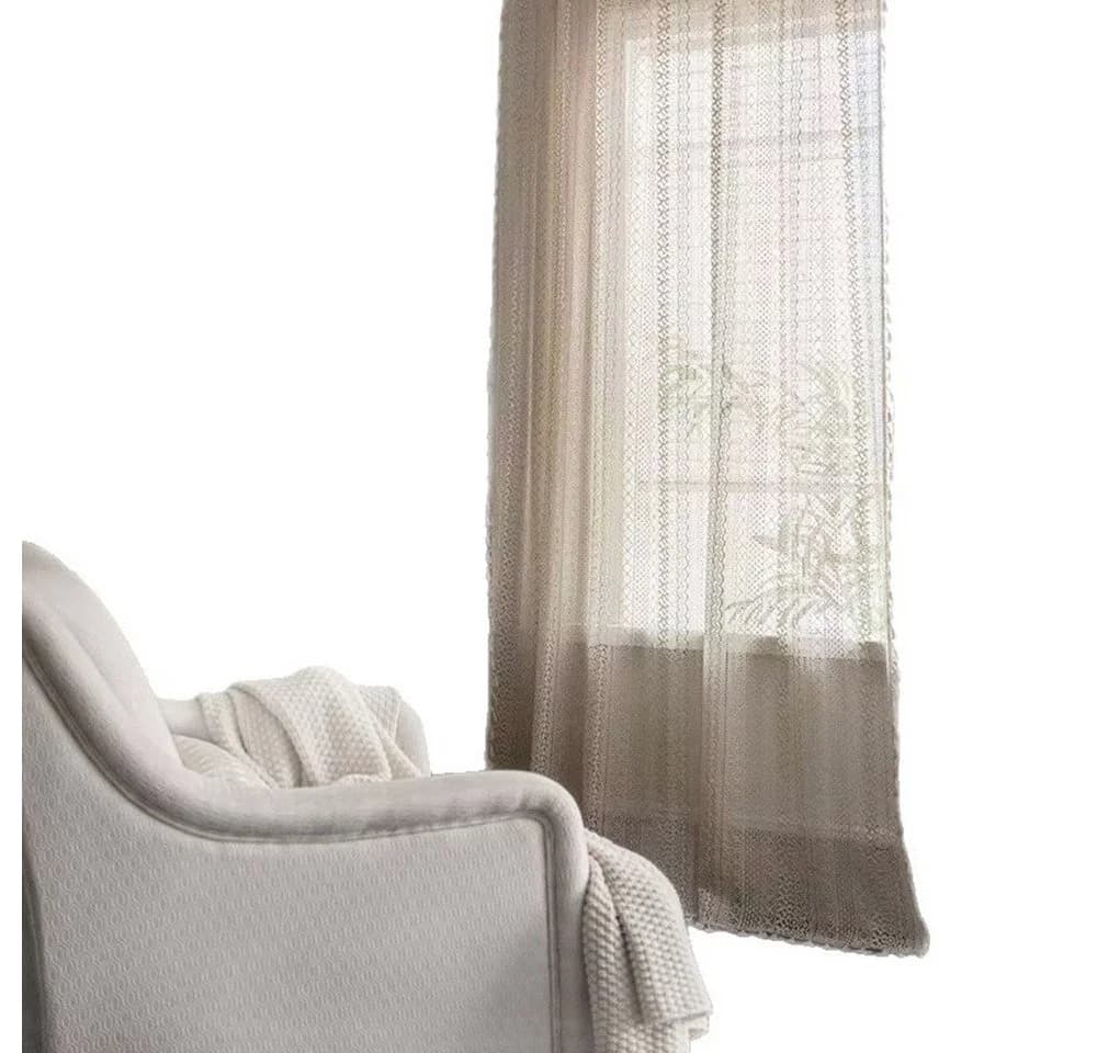 Agger Boho-Spitzengardine Beige Gehäkelter Makramee-Vorhang mit Quasten - Bild 2
