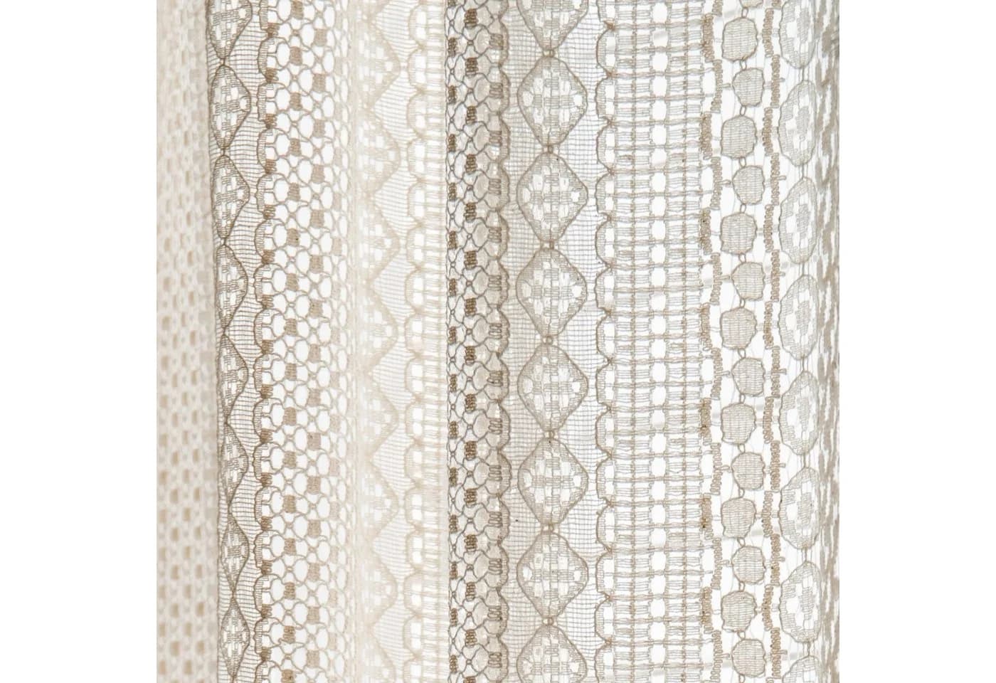 Agger Boho-Spitzengardine Beige Gehäkelter Makramee-Vorhang mit Quasten - Bild 5