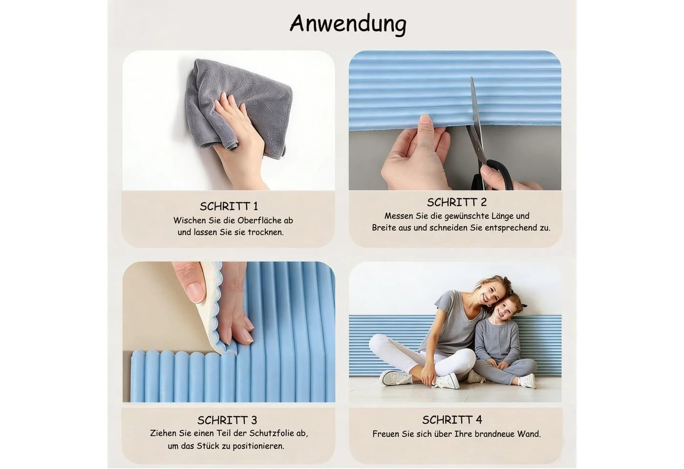 Agger 3D Wandpaneel Kollisionsschutz-Wandpolsterung Blau - Bild 3