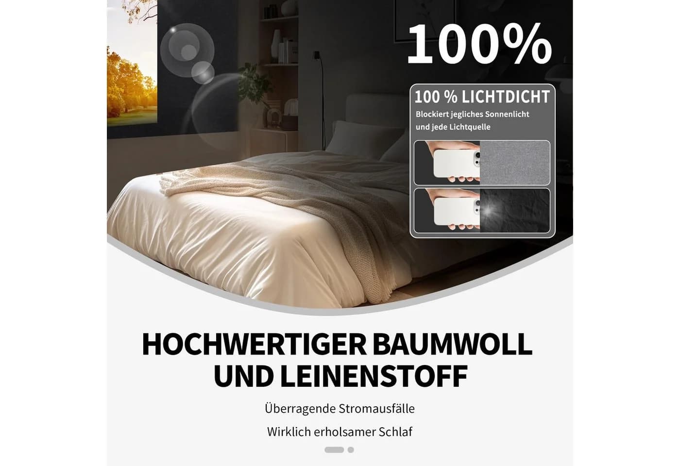 Agger Verdunklungsrollo Grau Leinenoptik ohne Bohren - Bild 4