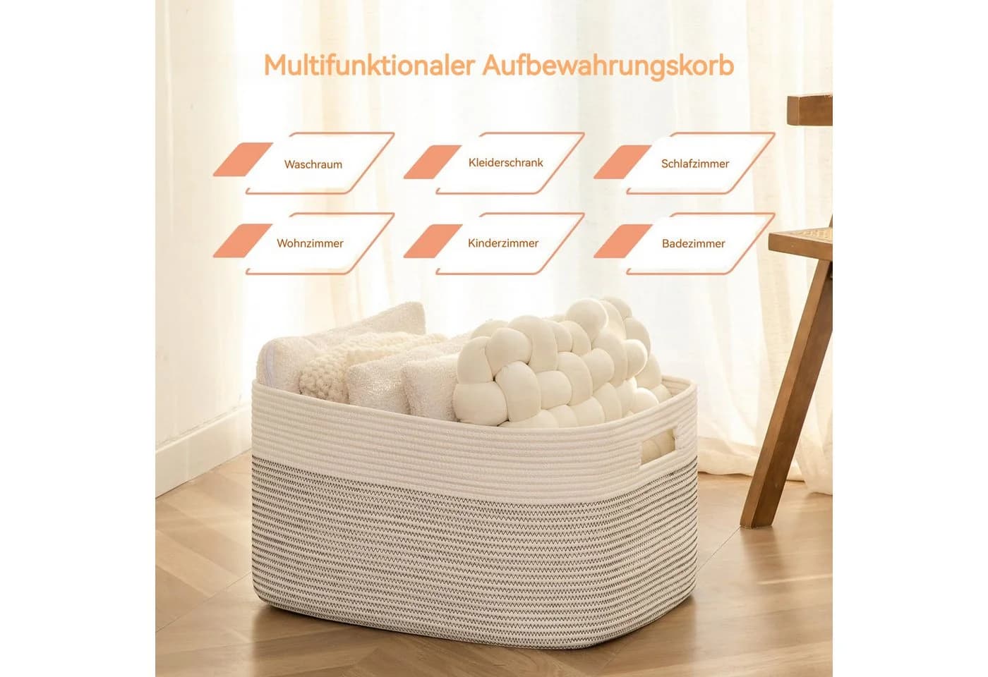 Agger Aufbewahrungskorb Grau Faltbar Wäschekorb - Bild 3