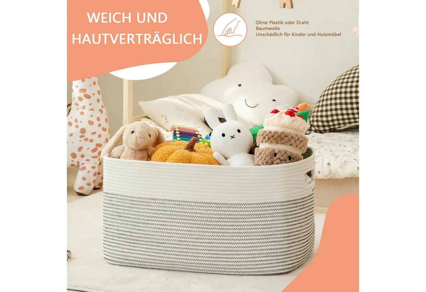Agger Aufbewahrungskorb Grau Faltbar Wäschekorb - Bild 4