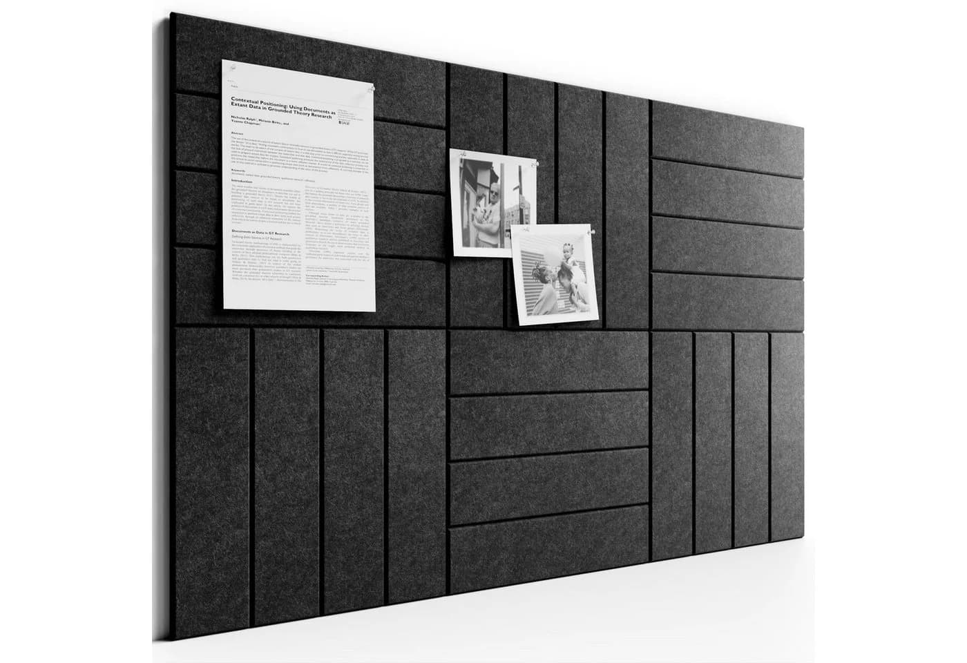 Agger Filz-Pinnwand-Fliesen 30x30cm 6er-Pack Dunkelgrau - Bild 2