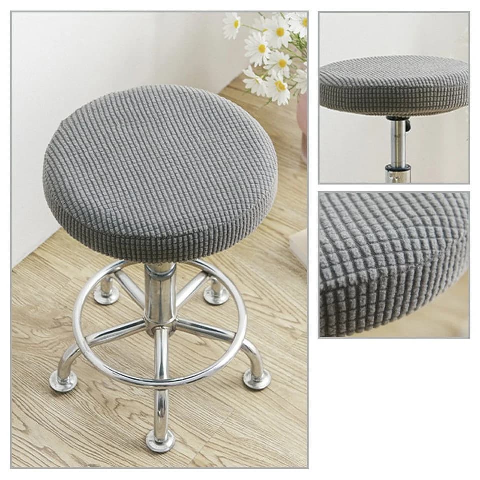 Agger Stuhlhusse 2er-Pack Grau Rund 30-40cm Polyester