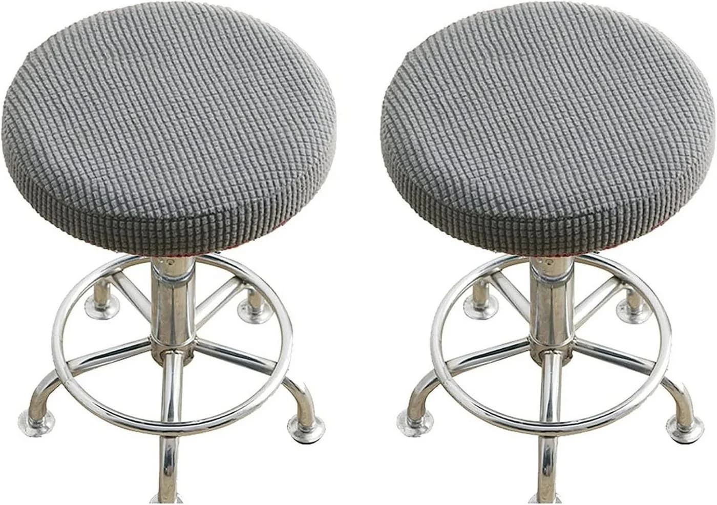 Agger Stuhlhusse 2er-Pack Grau Rund 30-40cm Polyester - Bild 2
