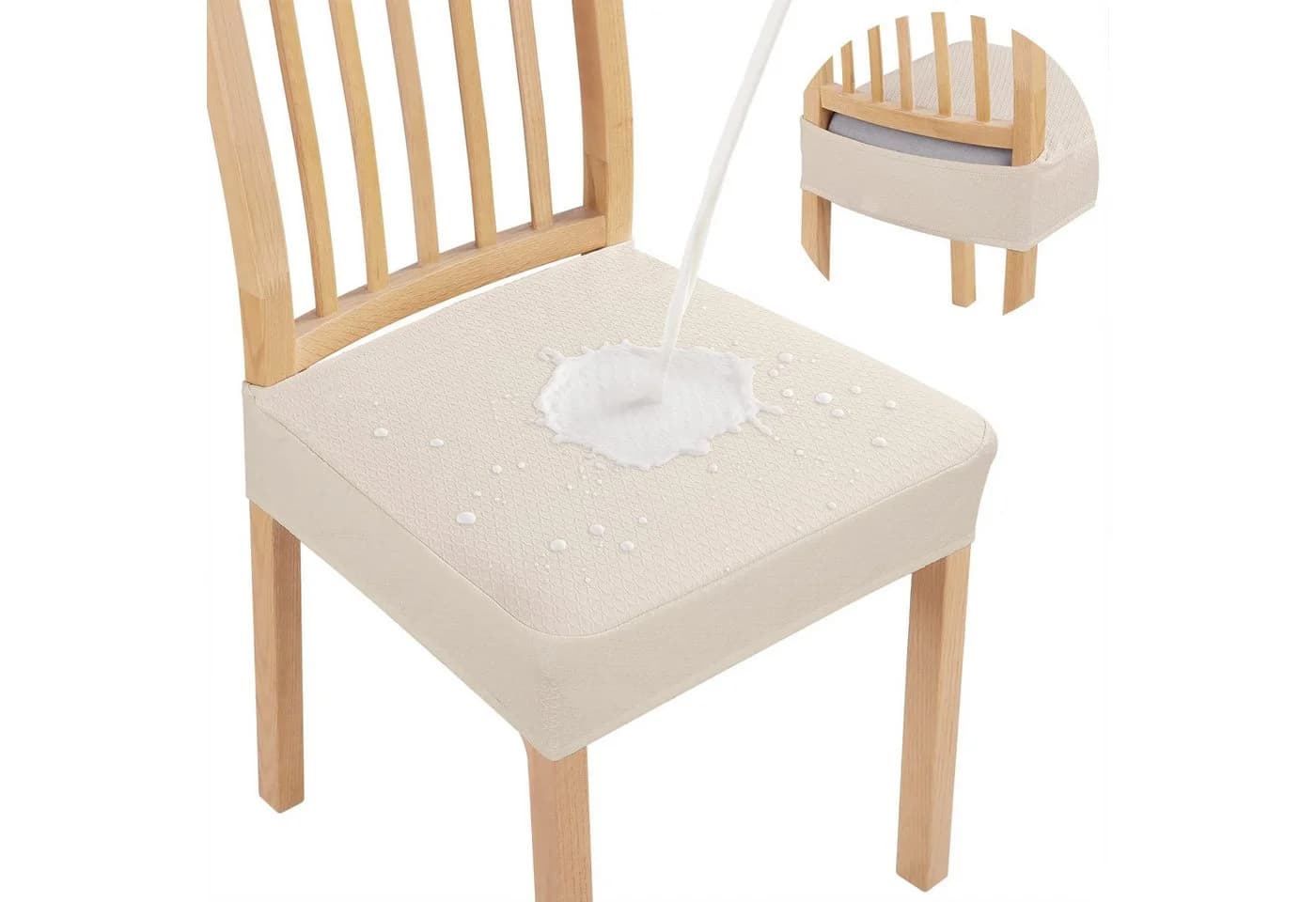 Agger Wasserdichte Stuhlhusse Beige Abnehmbar & Waschbar - Bild 2