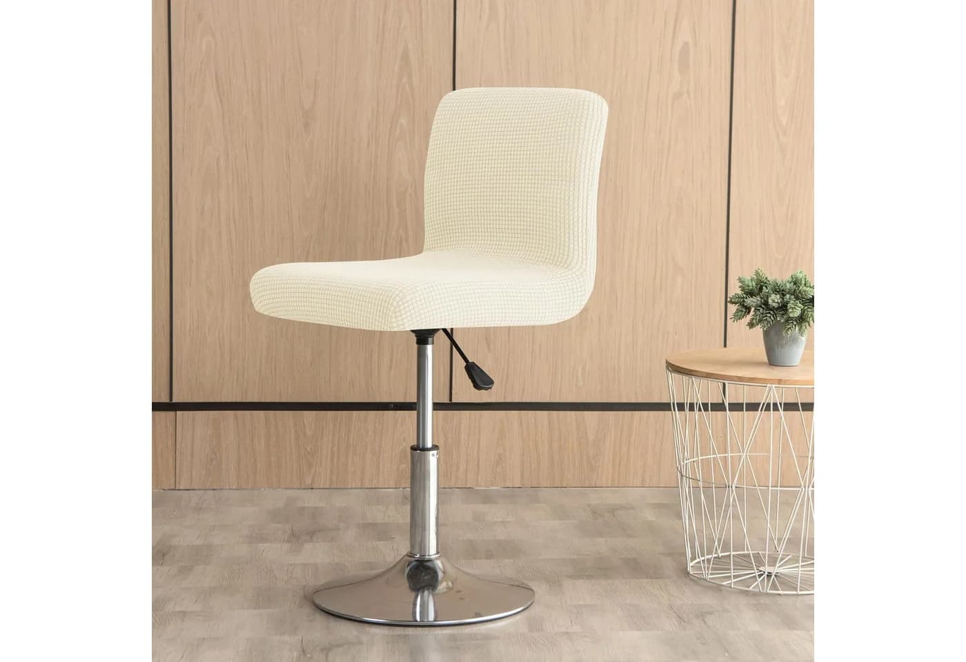 Agger Barhocker-Schonbezug 2er Set Stretch Samt Beige