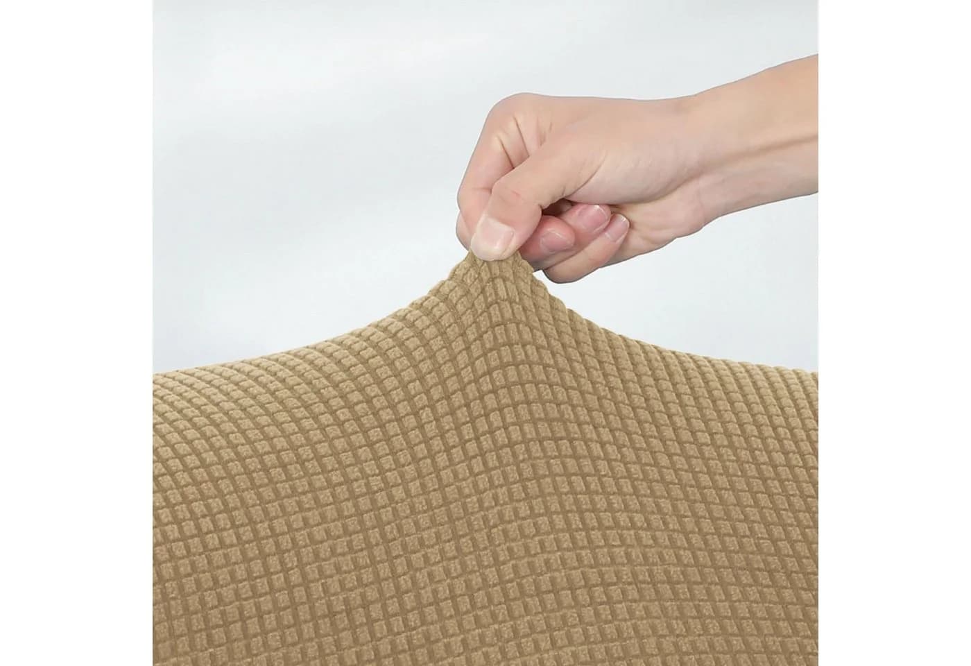 Agger Barhocker-Schonbezug 2er Set Khaki Stretch-Samt - Bild 4