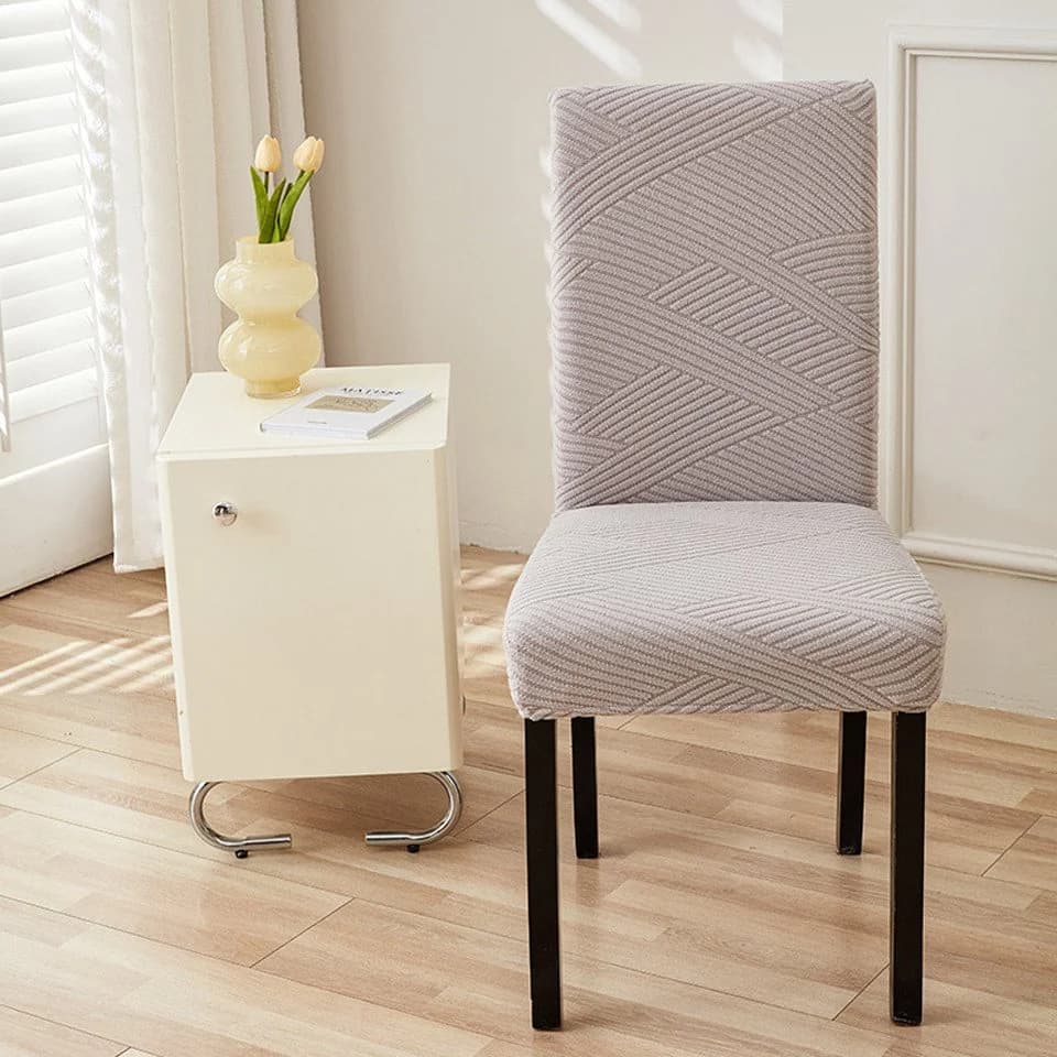 Agger Stuhlhusse Stretch Hellgrau Polyester