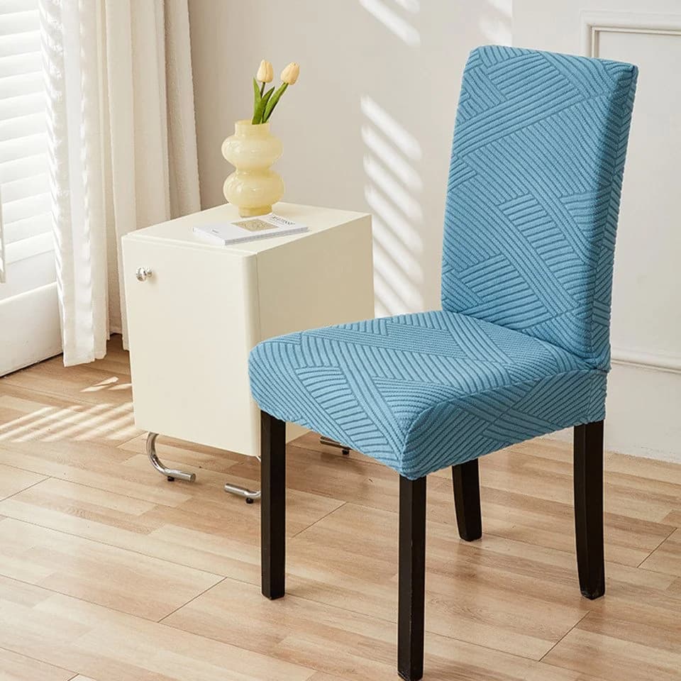 Agger Stuhlhusse Stretch Stuhlbezug Blau Polyester - Bild 3