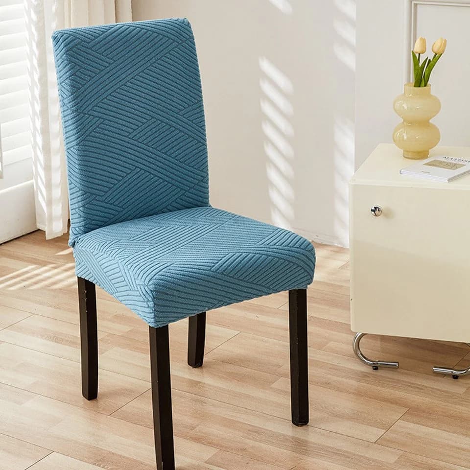 Agger Stuhlhusse Stretch Stuhlbezug Blau Polyester - Bild 4