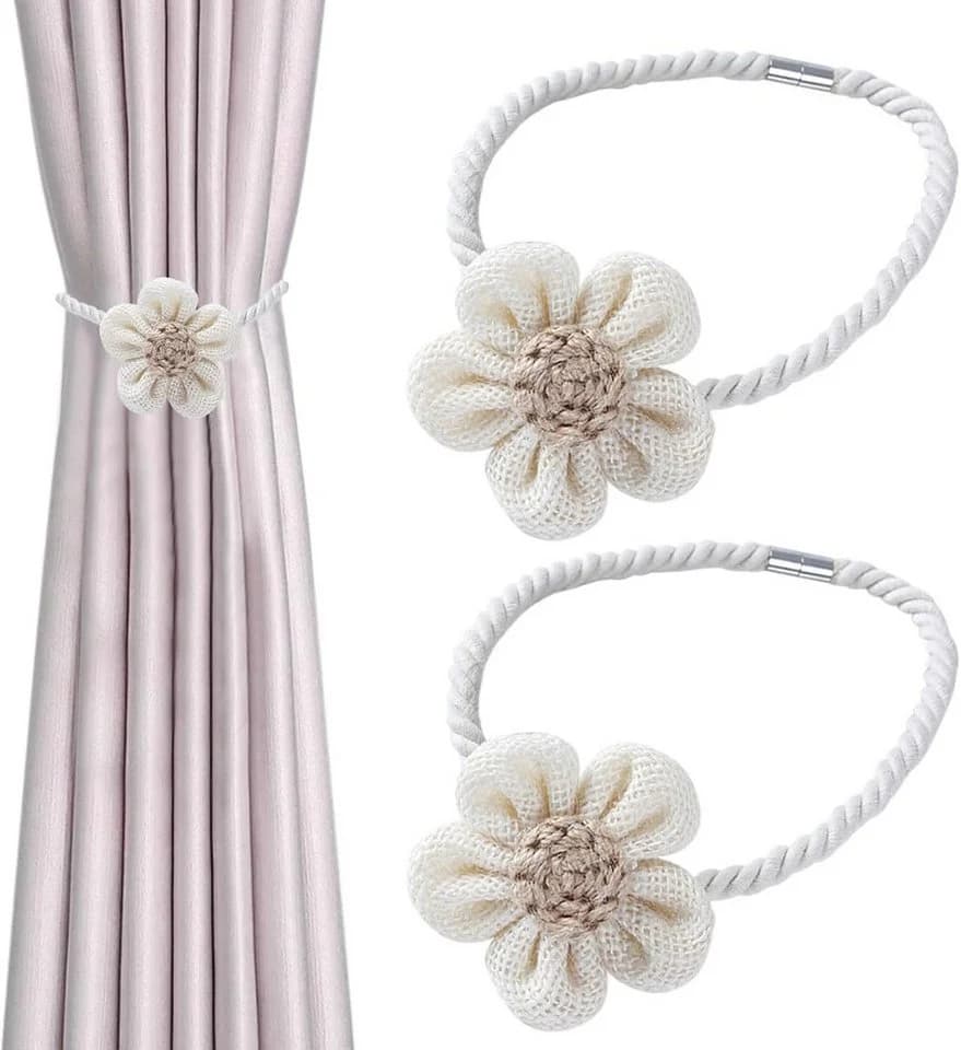 Zaewry Raffhalter Beige/Rosa/Grau mit Perlenblumen - Bild 2