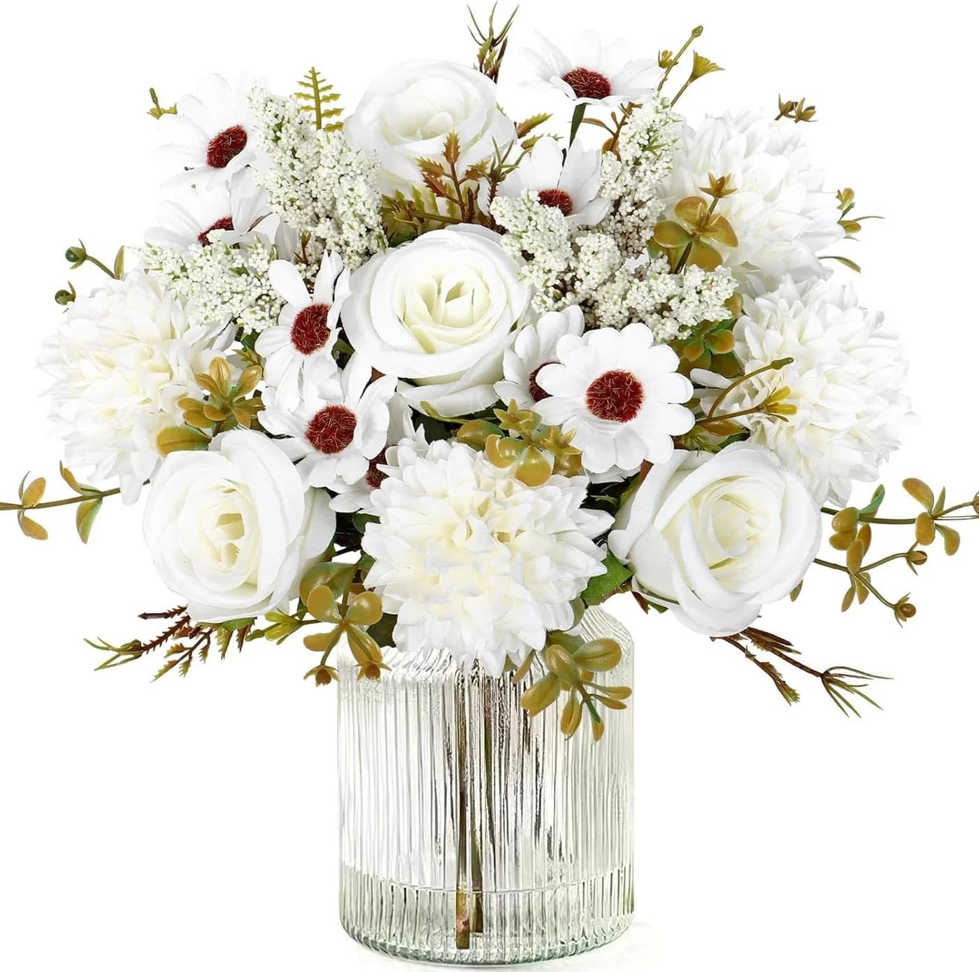 Agger Kunstblumenstrauß Rosa Künstliche Rosen & Gänseblümchen - Bild 2