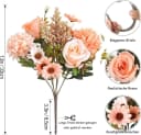 Agger Kunstblumenstrauß Künstliche Rosen Gänseblümchen Rosa Bild 1