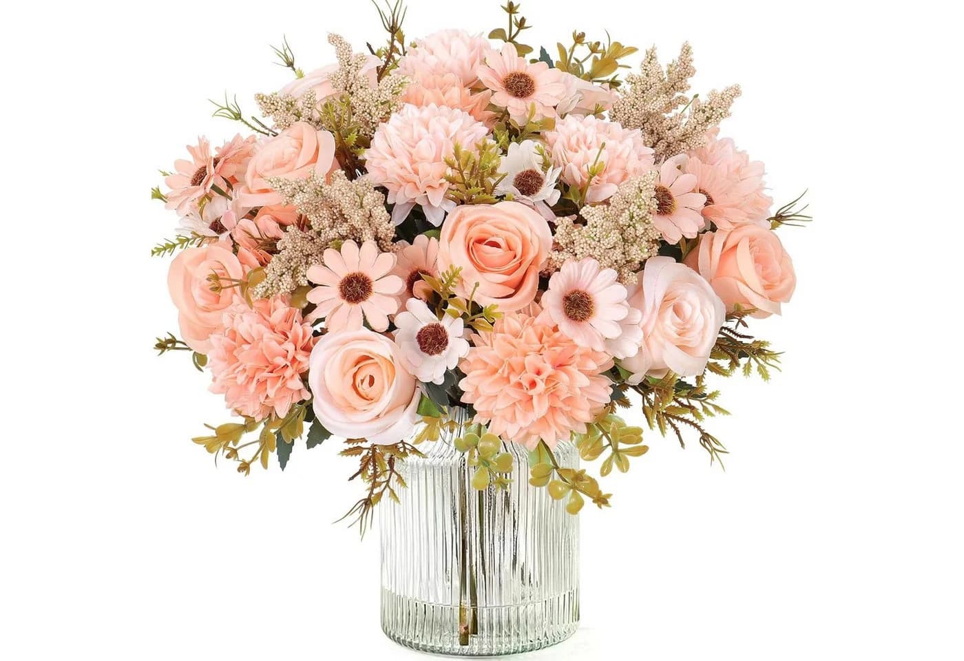 Agger Kunstblumenstrauß Künstliche Rosen Gänseblümchen Rosa - Bild 2