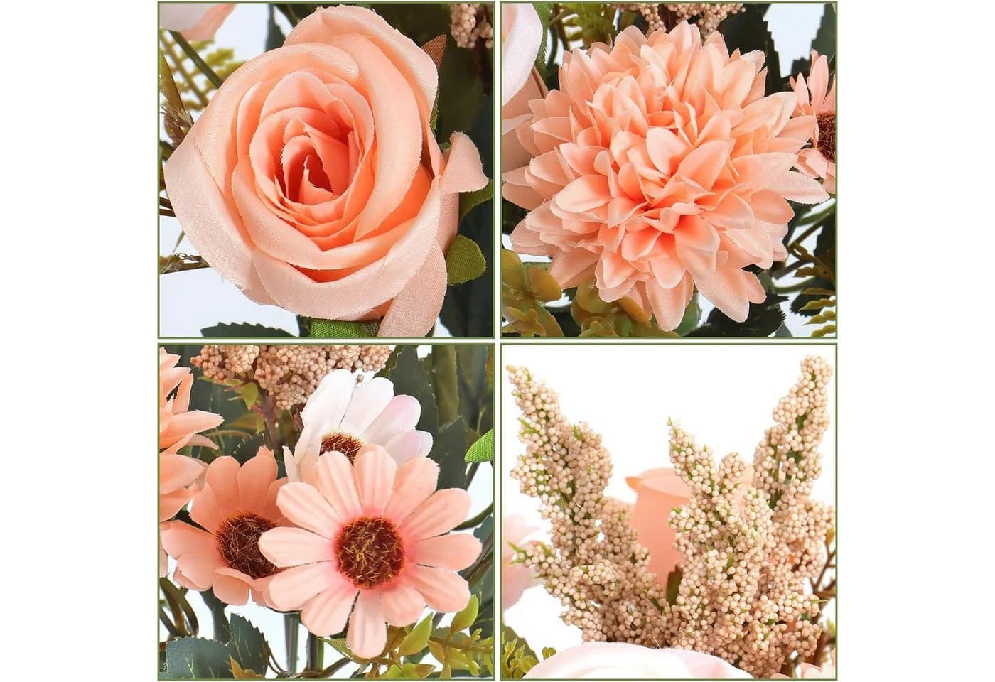 Agger Kunstblumenstrauß Künstliche Rosen Gänseblümchen Rosa - Bild 5