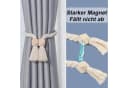 Agger Magnetischer Vorhang-Raffhalter 2-tlg. Baumwolle & Holz Bild 1