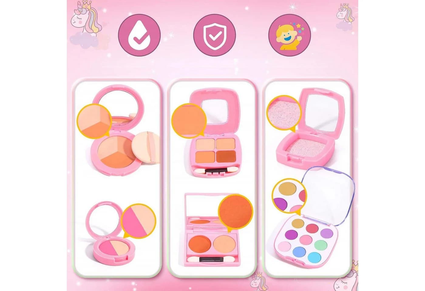 CLTYQ Kreativset Kinder Handtasche Set mit Zubehör und Spiel-Make-up Rosa - Bild 3
