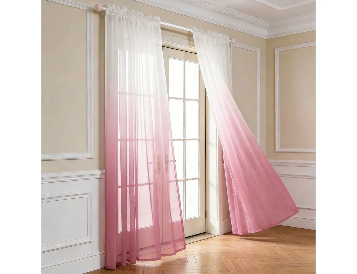 Agger Vorhang 2er Set Transparent Farbverlauf Voile mit Ösen - Bild 3