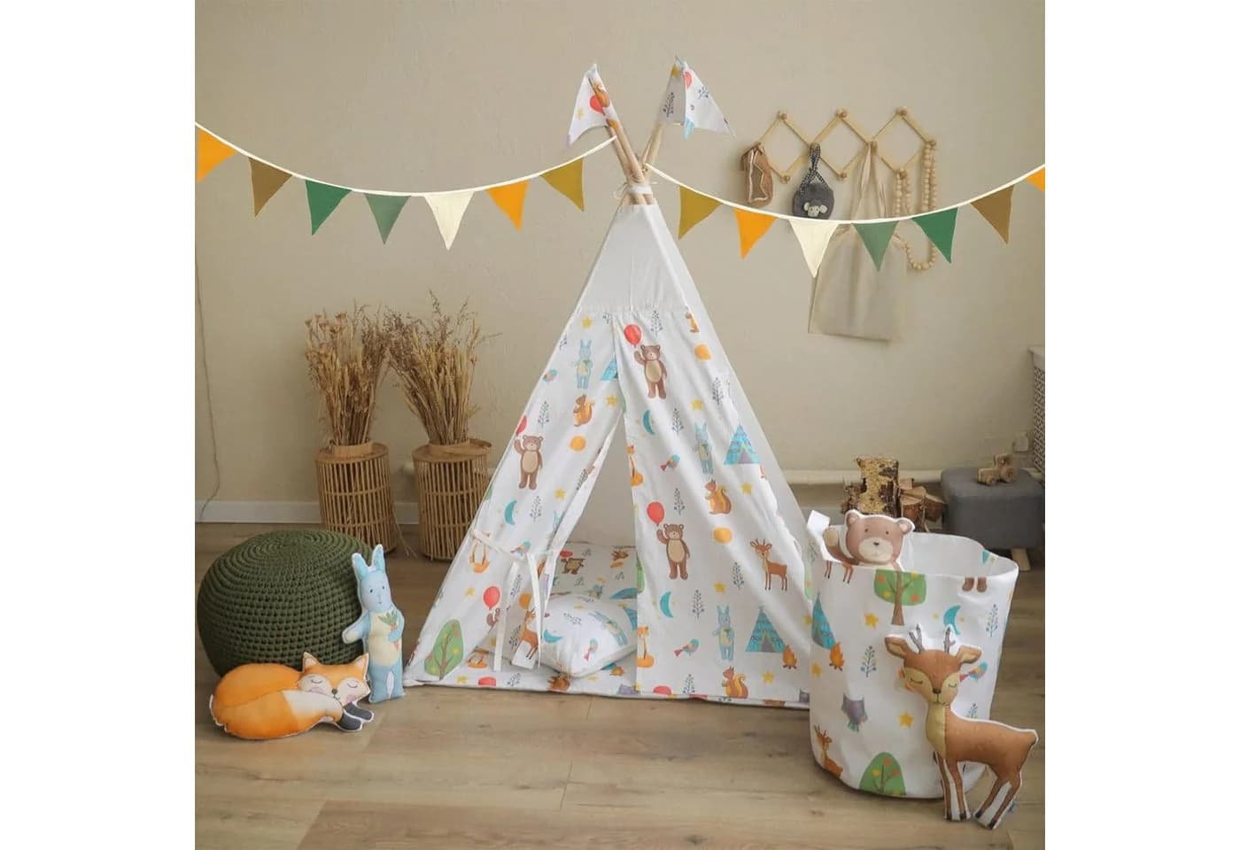 CLTYQ Wimpelkette Kinderzimmer Bunt Musselin Baumwolle 2,6m - Bild 3
