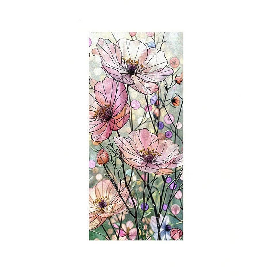 Agger Blumen-Fenstersticker Rosa PVC Dekorative Fensterfolie - Bild 2