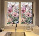 Agger Blumen-Fenstersticker Rosa PVC Dekorative Fensterfolie Bild 4