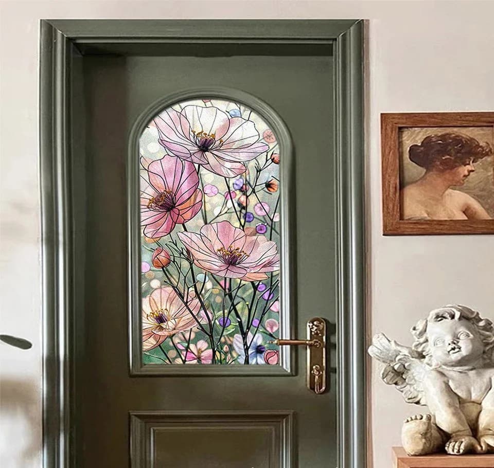 Agger Blumen-Fenstersticker Rosa PVC Dekorative Fensterfolie - Bild 5
