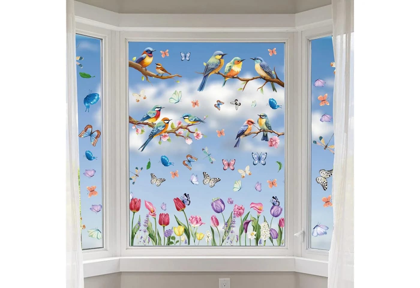 Agger Frühlings-Vogel-Fenstersticker Set 78-tlg. PVC Transparent - Bild 4