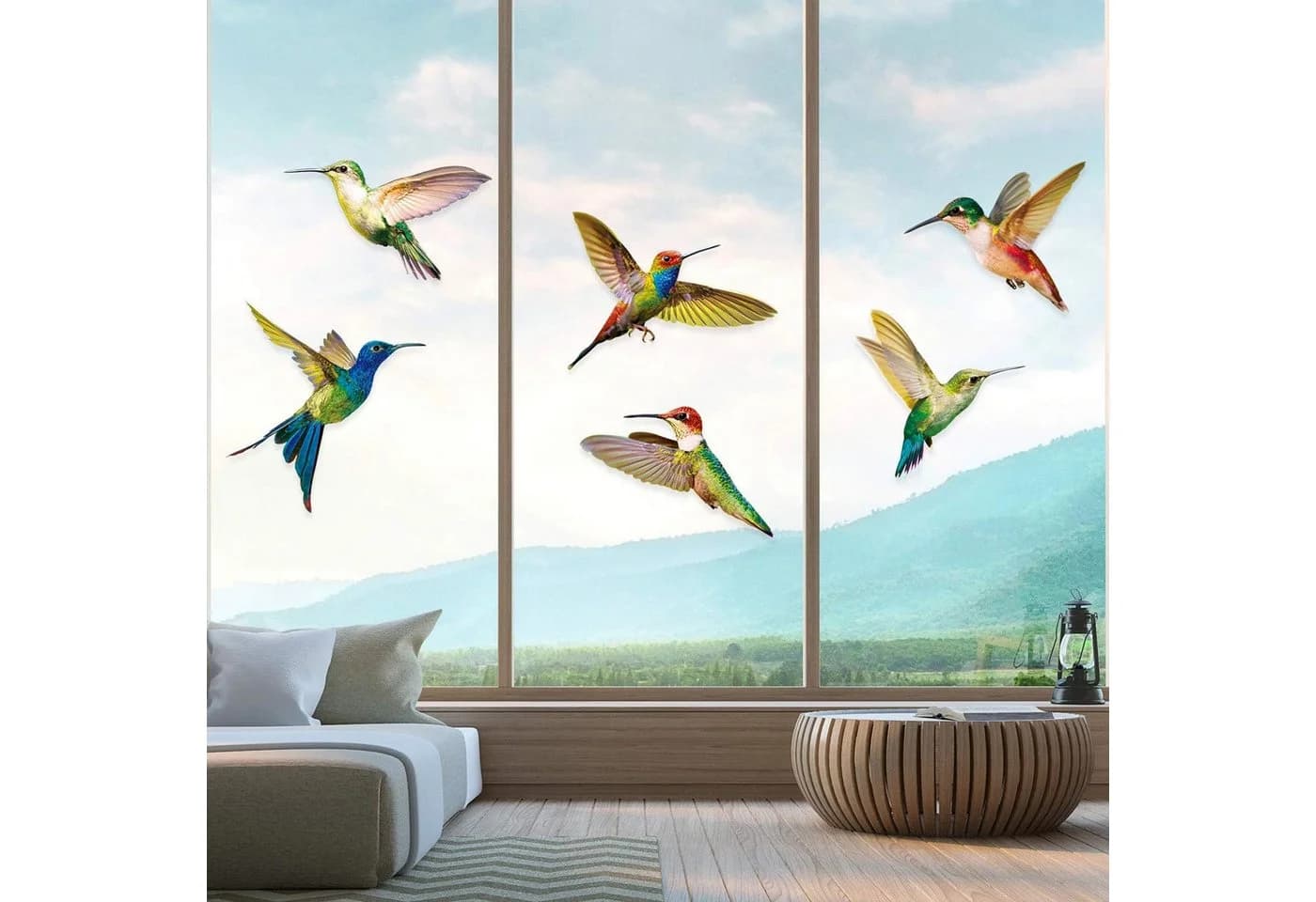 Agger Frühlings-Vogel-Fenstersticker Set 78-tlg. Bunt Transparent