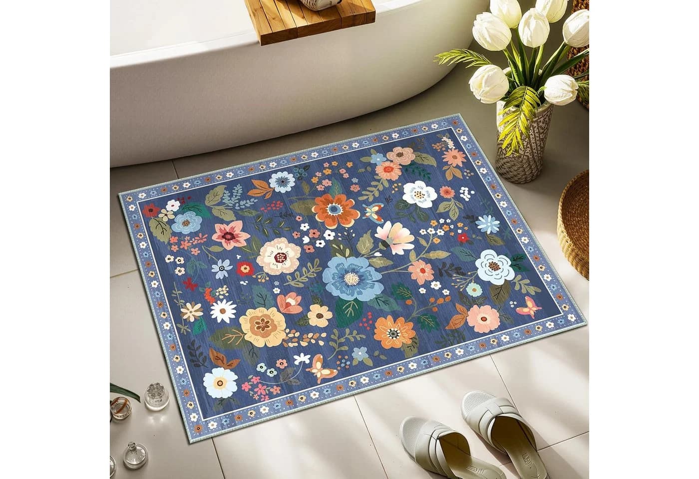 Agger Fußmatte Blumenmuster Boho-Stil Polyester - Bild 4