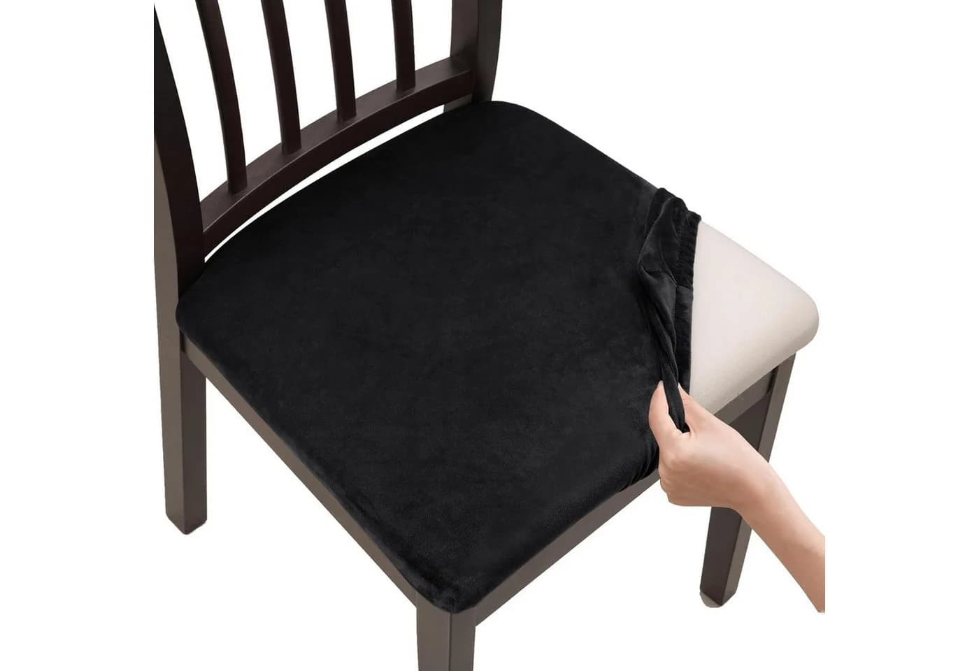 Diwzbyn Stuhlhusse Esszimmerstuhlbezug Samt Elastisch - Bild 2