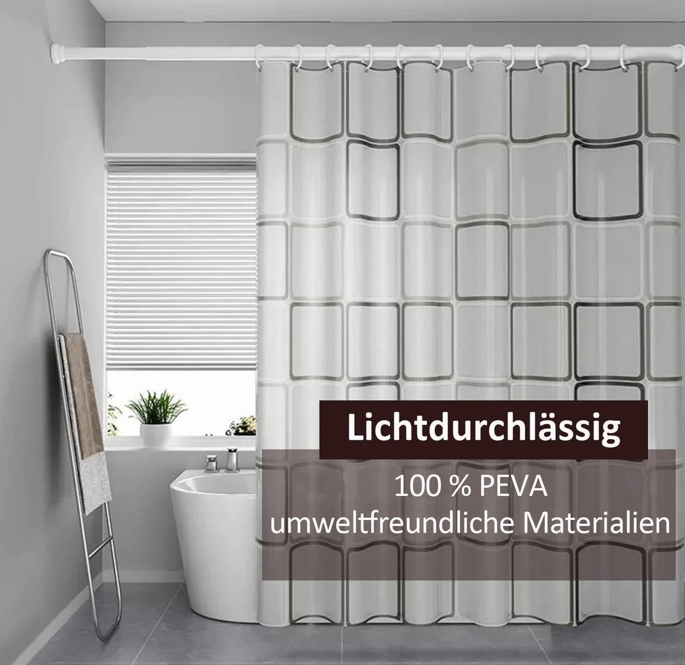 Diwzbyn Duschvorhang PEVA wasserfest schimmelresistent transparent