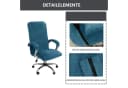Agger Bürostuhlhusse Samtplüsch Bezug Blau Elastisch Bild 1