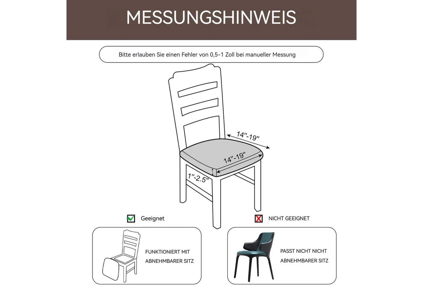 Agger Wasserdichte Stuhlhusse Beige Stretch-Sitzbezug - Bild 5