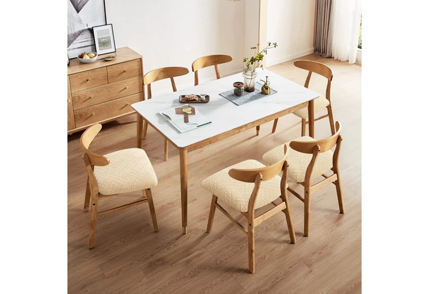 Agger Stuhlhusse Wasserdicht Beige Stretch-Sitzbezug