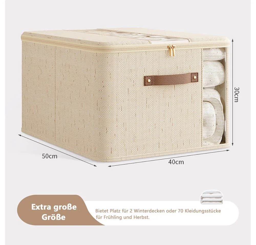 Agger Aufbewahrungsbox mit Deckel Beige Faltbar - Bild 4